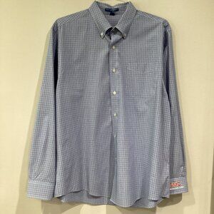 Blue Plaid Long-sleeve Button Down Dress Shirt - GMC Sierra HD Logo - Large